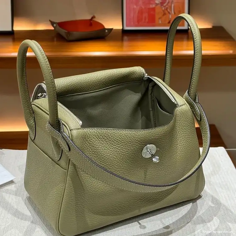Affordable Bag Palladium In Hermes Hardware Olive Leather Lindy Clemence 0508